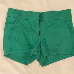 Green chino shorts